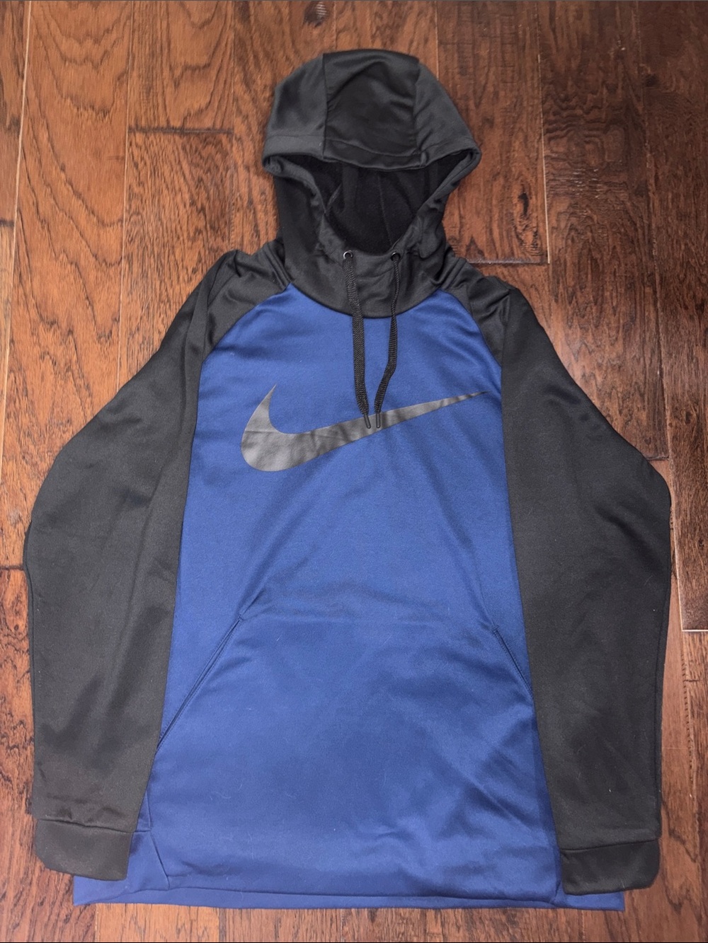 Black and Blue Athletic Hoodie with Swoosh